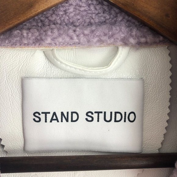Stand Studio Women's Size 36 (US 4) Pale Iris Purple White Kenzie Coat MRSR $995 - Picture 8 of 13